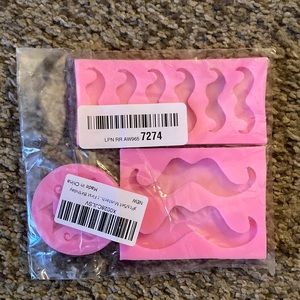 3 new mustache silicone molds